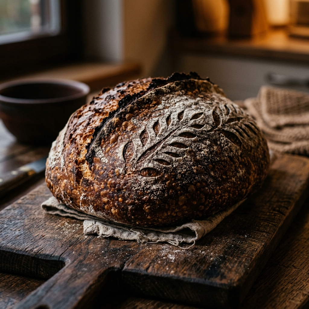 Hand Scoring Sourdough Loaf